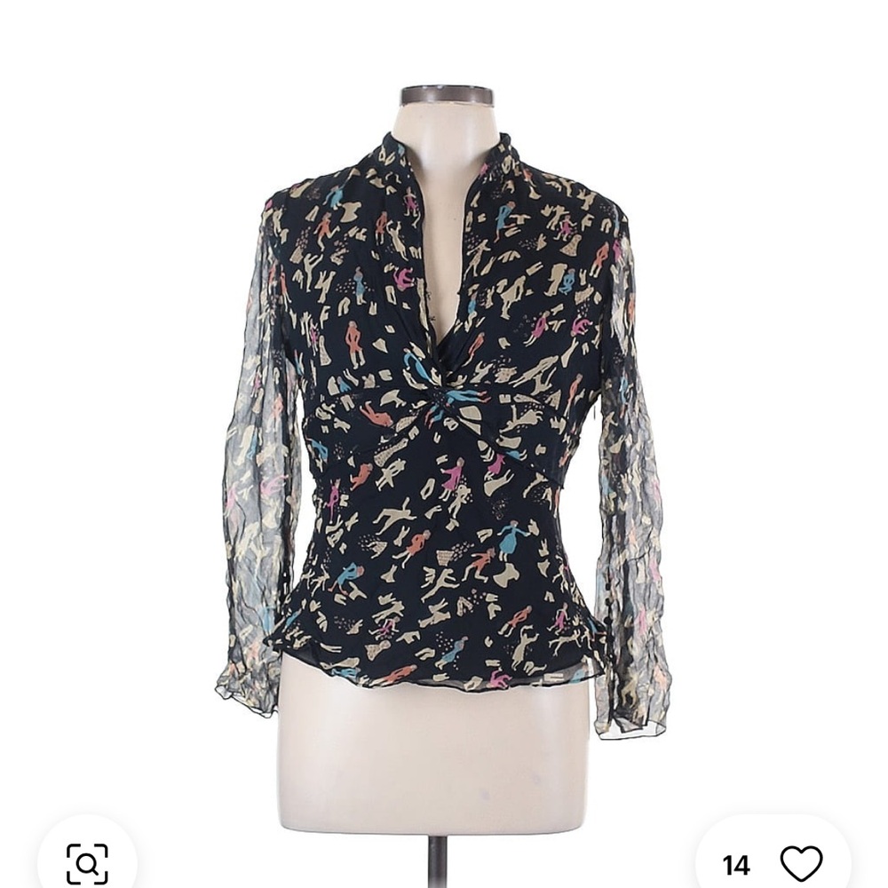 Elegant Black Patterned Women's Top